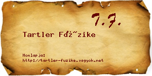 Tartler Füzike névjegykártya